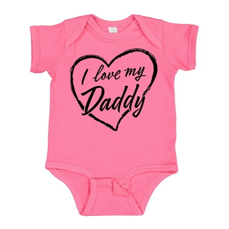 

Inktastic I Love My Daddy in Black Chalk Heart Gift Baby Boy or Baby Girl Bodysuit