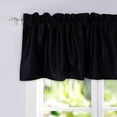 thumbnail image 2 of DriftAway Blackout Valance for Kitchen Window 18 Inch Length Rod Pocket Thermal Insulated Window Treatment for Living Room Bathroom Basement 84" x 18" Solid Black 1 Pack, 2 of 8