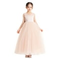 thumbnail image 2 of Ekidsbridal V-Neck Satin Flower Girl Dress Pretty Princess Ballroom Dance Christening Pageant Gown 522 6, 2 of 6