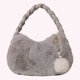 thumbnail image 2 of Bolsos Mullidos para Mujer Bolsos Mano Con Correa Trenzada PU Bolso Hobo Piel Sintética (gris), 2 of 9