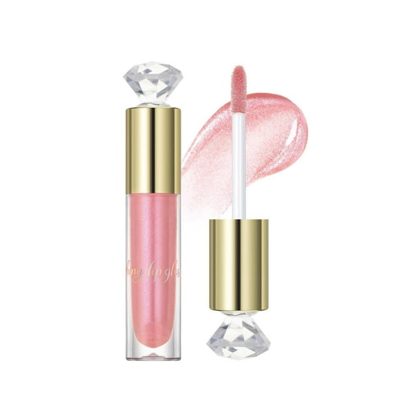 HHBEAUTY Glitter Lip Gloss Long Lasting Peal Shimmer Liquid Lipstick Diamond Lip Plumper Gloss Moisturizing Lip Balm Instant Shine Glossy Clear Sparkling Lip Gloss Oil Non Sticky Lips Makeup