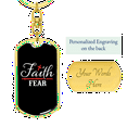 thumbnail image 3 of Faith Fear Stainless Steel or 18k Gold Premium Swivel Dog Tag Keychain, 3 of 10