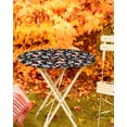 thumbnail image 5 of Round Fitted Tablecloths Farmhouse Mushroom Leaves Seamless Waterproof Table Cover for Kitchen Dining Party Decor Plant on Black,36"-44", 5 of 6