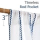 thumbnail image 5 of Cortinas de Cocina de Lino a Rayas Jinchan 60x60 cm Azul sobre Blanco, 5 of 6