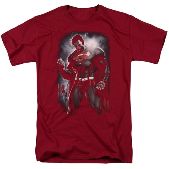 Superman Light Of The Sun Adult 18/1 T-Shirt Cardinal