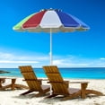 thumbnail image 2 of 5.2' Rainbow Beach Umbrella Sunshade with Tilt Sand Anchor UV Protection Outdoor, 2 of 10