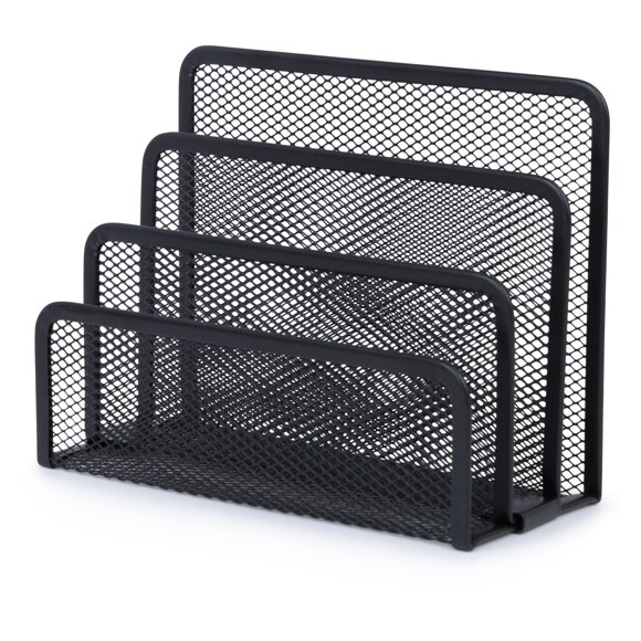YBM HOME 3-Slot Desk Mail Organizer and Letter Sorter - Mesh Black File and Documents Sorter Holder for Office Desktop, School and Home Use, 2250