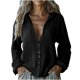 thumbnail image 3 of Camisas para adolescentes,Blusa tipo túnica holgada con cuello en V para mujer, manga larga con botones delanteros, mezcla de algodón y lino, ropa informal, sopatenor, 3 of 8