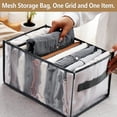 thumbnail image 5 of Organizador de armario con 2 cajones, color gris, divisor de malla para ropa, plegable y lavable., 5 of 5