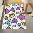 thumbnail image 2 of Yayeee Bath Rug for Bathroom Floor Non Slip Contour Fluffy Soft Absorbent Mat, 20"x24", Purple Retro Pattern, 2 of 7