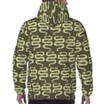 thumbnail image 7 of Picia Green Snake Pattern Casual Men's Hoodie - Lightweight Hooded Sweatshirt with Kangaroo Pocket, Comfortable Pullover for Everyday, Travel-XX-Large, 7 of 7