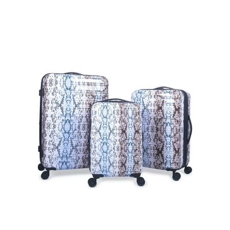 iFLY Hardside Luggage Fibertech 3 piece set, Python