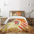 thumbnail image 3 of Ambesonne Detroit Quilted Bedspread Set 2 Pcs, Antique Old USA Flag, Twin Size, Multicolor, 3 of 6