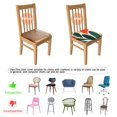 thumbnail image 5 of Abstract Leaves Seat Covers for Dining Room Chairs Set Of 4,Stretch Printed Washable Chair Seat Cover with Elastic Ties and Button,Removable Waterproof Couch Cushion Covers, 5 of 6