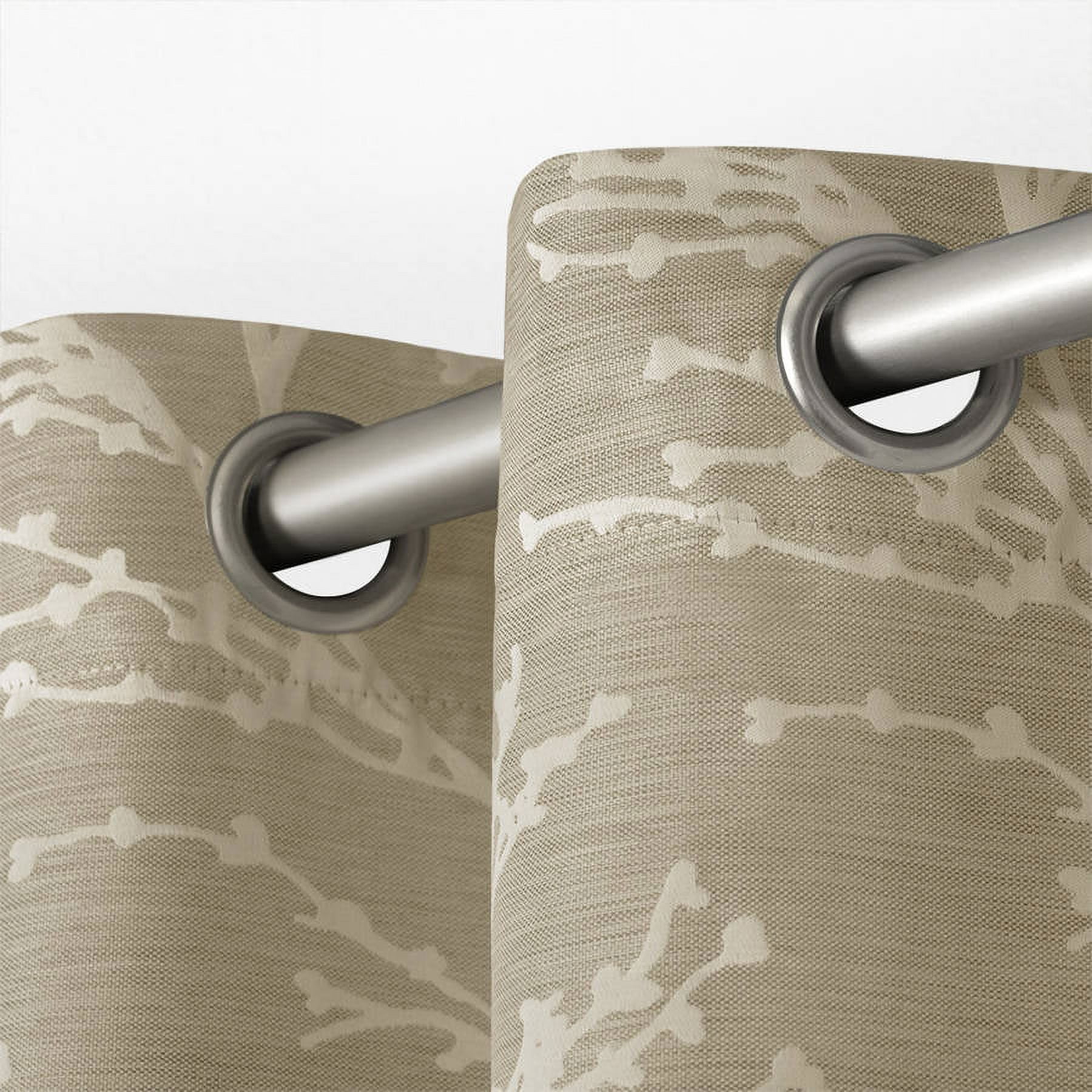 Exclusive Home Kilberry Woven Room Darkening Blackout Grommet Top Curtain Panel Pair, 52"x108", Natural