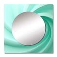 thumbnail image 2 of Designart "Spiraling Green Whimsical Whorl" abstract spirals Square Mirror For Wall Decor - Large Green Square Mirror Printed Wall Decor - Modern Square Living Room Mirror, 2 of 5