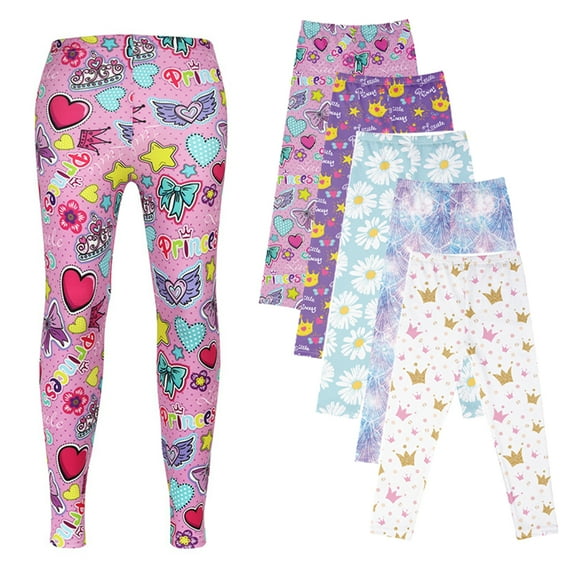 Esaierr 3-10 Years Old Girls Leggings,Toddler Cartoon Printing Milk Silk Trousers,Kids Stretch Trousers,Thin Section Leggings Trousers