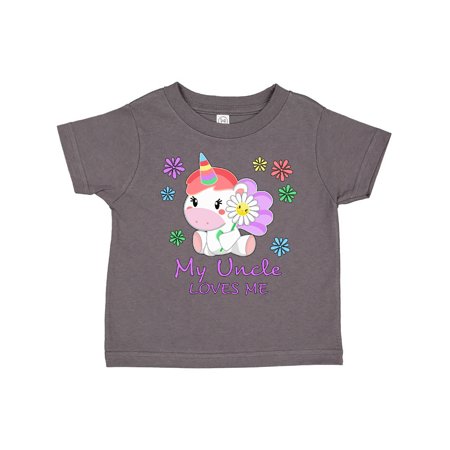 

Inktastic My Uncle Loves Me- cute unicorn Gift Toddler Boy or Toddler Girl T-Shirt