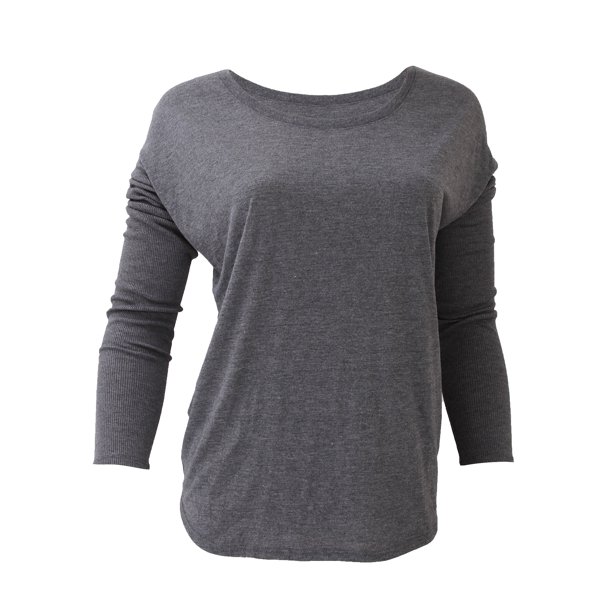 Bella Canvas- Camiseta Flowy de manga larga para chica/mujer (Gris oscuro)