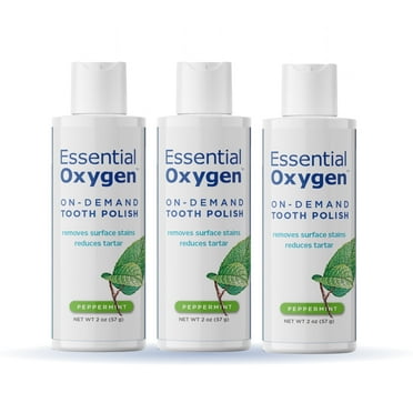 Essential Oxygen On-Demand Tooth Polish, Peppermint, White, 2 oz, Pack of 3