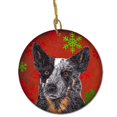 thumbnail image 1 of Australian Cattle Dog Flocons de Neige Rouges Ornement en Céramique de Noël, 1 of 1