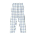 thumbnail image 5 of Easygdp Blue Checkboard Men's Pajama Pant, Sleep Elastic Waistband Lounge Pants - Large, 5 of 9