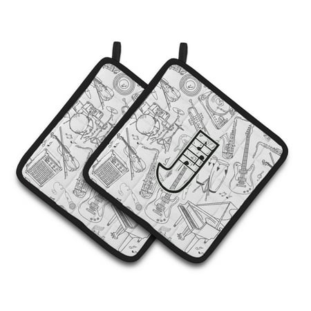 

Carolines Treasures CJ2007-JPTHD Letter J Musical Note Letters Pair of Pot Holders 7.5HX7.5W multicolor