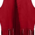 thumbnail image 5 of GiLiling Girl's Faux Suede Tassel Vest Tops Sleeveless Kids Vests Western Retro Boho Waistcoat Cowgirl Jacket Cardigan (Red, 13-14 Years), 5 of 7