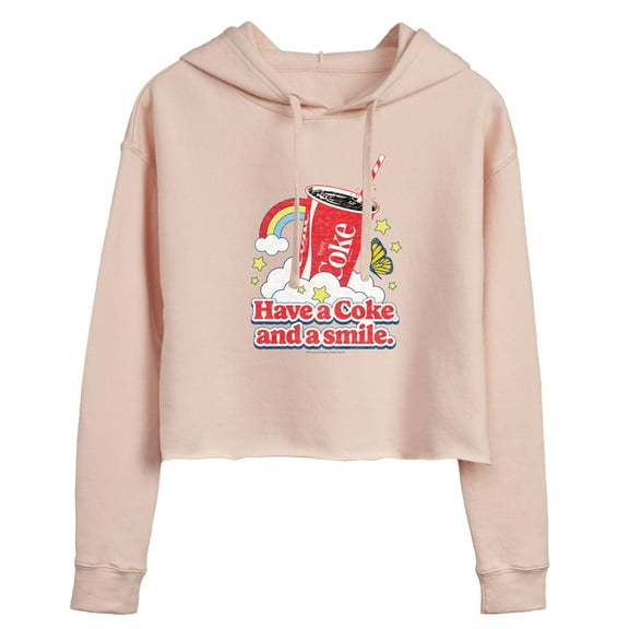 Coca-Cola - Have A Coke And A Smile - Juniors Cropped Pullover Hoodie
