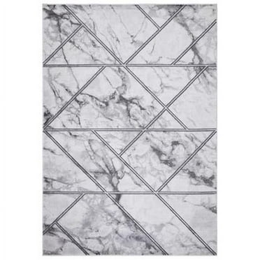 Concord Global Trading 80764 3 x 5 ft. Brighton Bellucci Geometric Rectangle Area Rug, Silver