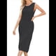 thumbnail image 2 of Vestido de Punto Sin Mangas para Mujer 2025, Cuello Redondo, Abertura Lateral, Ajustado, Midi, Negro, Talla S, 2 of 8