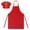Red, variant on (Price/12 Sets) Toptie Colorful Cotton Canvas Kids Aprons and Hat Set, Party Favors(S-XXL)-REDDOT-XXL