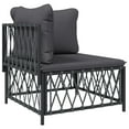 thumbnail image 4 of vidaXL 4 Piece Patio Lounge Set with Cushions Anthracite Steel, 4 of 8