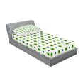 thumbnail image 2 of Ambesonne Floral Fitted Sheet & Pillow Sham Set, Clovers Green Dots Irish, Twin, Lime Green Dark Green, 2 of 2