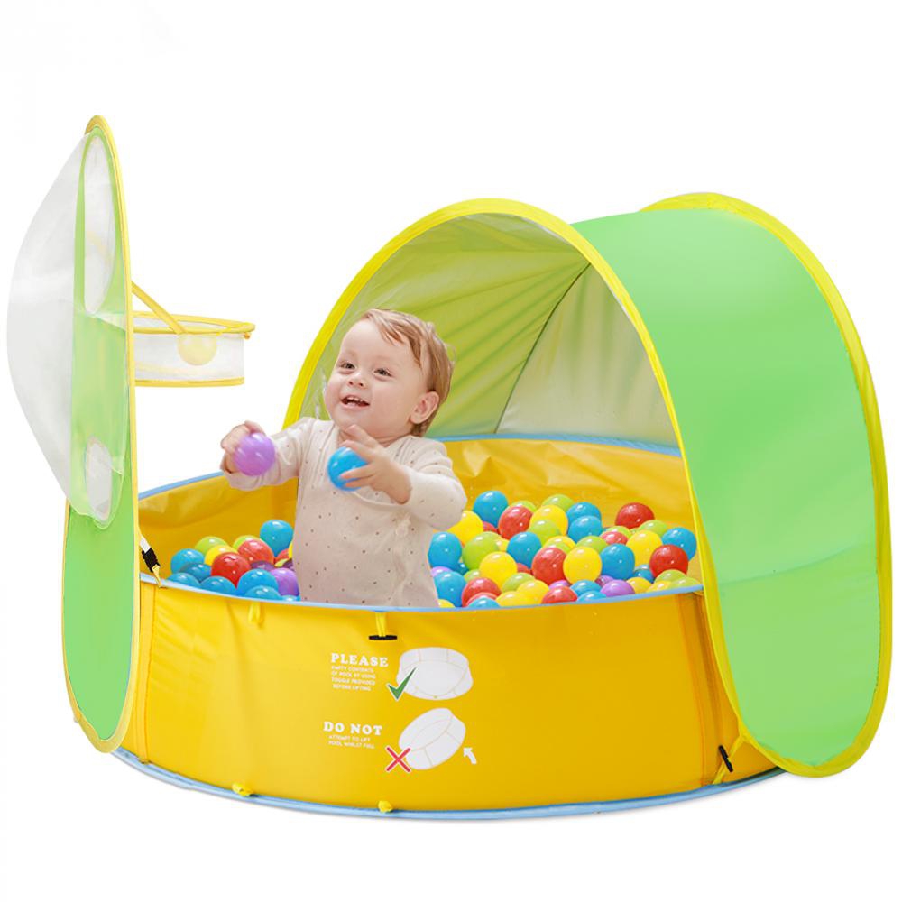 FOOING Baby Ball Pits Tent with Sun Shelter, Indoor kids Pool & Ball