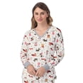 thumbnail image 4 of Women's Cuddl Duds® Velour Fleece V-Neck Pajama Top & Pajama Bottoms Set Color: Cream Dog Size: XX LARGE, 4 of 4