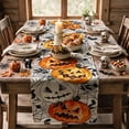 thumbnail image 6 of Smile Jack O Lantern Pumpkin Ghost Spider Halloween Table Runner 13 x 72 Inch, 6 of 8