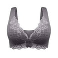 thumbnail image 2 of Censtreet Women's Plus Size Lace Bra,Solid Color Front Buckle Underwear,One Piece Everyday Bra, 2 of 5