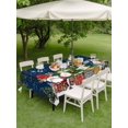 thumbnail image 3 of Outdoor Tablecloth with Umbrella Hole and Zipper, Navy Blue Christmas Rectangle Table Cloth 60x120 Inch Waterproof Tablecloth, Gnomes Xmas Tree Snowflake Winter Gifts Picnic Table Cover for Patio, 3 of 7