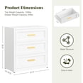 thumbnail image 3 of Metal 3 Drawer Dresser, 15.8" D x 31.5"  x 30.9" H,Home White Dresser for Bedroom, Storage Cabinet with 3 Drawers, Tall Dresser, Entryway, and Closet., White, 3 of 15