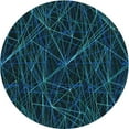 thumbnail image 1 of Ahgly Company Machine Washable Indoor Round Transitional Dark Cyan Green Area Rugs, 3' Round, 1 of 7