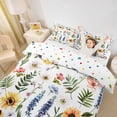 thumbnail image 2 of Erosebridal Watercolor Flower Queen Duvet Cover Set for Girls, Sunflower Lavender Bedding, Polka Dots Reversible, 3pcs 1 Duvet Cover and 2 Pillowcases, No Comforter, 2 of 6