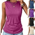 thumbnail image 1 of JDQJBZ Womens Plus Size Tank Tops Solid Color Round Neck Sleeveless Loose Fit Summer Top, 1 of 4