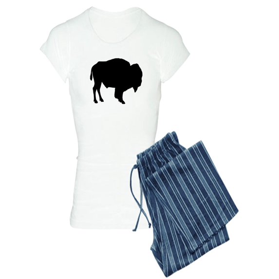 CafePress - Buffalo Silhouette Pajamas - Women's Light Pajamas