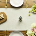 thumbnail image 2 of Sm:)e Beige Tassel Table Runner, 13x72 Inch, Boho Linen Blend Rustic Farmhouse Style, Holiday Wedding Party Kitchen Table Decor, 2 of 6