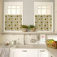 thumbnail image 4 of 3 Piece Sunflower Bee Kitchen Curtains, Tier and Valance Rod Pocket Window Curtains Set Yellow Khaki Cafe Curtains for Kitchen Valances Window Treatment 54X18in+27x24in×2, 4 of 5