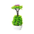 thumbnail image 3 of Xihbxyly Planta Artificial Verde Económica En Maceta - 13 X 13 X 33 Cm - Planta Decorativa de Plástico para Hogar, Oficina y Vestíbulo de Hotel - No Requiere Mantenimiento, Hojas Multicolor Realistas, 3 of 7
