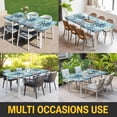 thumbnail image 5 of Coastal Octopus Blue Table Cloths for 6 Foot Rectangle Tables, Summer Beach Nautical Coral Starfish Patio Waterproof Elastic Fitted Tablecloths, Washable Rectangular Table Cover for Camping, 5 of 8