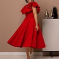 thumbnail image 3 of AURA Plus Size Summer Ruffle Sleeve High Waist Maxi Swing Dress Elegant Banquet Party Dress XL XXXL, 3 of 9
