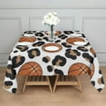 thumbnail image 3 of White Leopard Basketballs Pattern Square Tablecloth,Waterproof Square Table Cover,Wipeable Spillproof Washable Table Cover for Home Kitchen Party Decor 52"x52"(132x132cm), 3 of 6